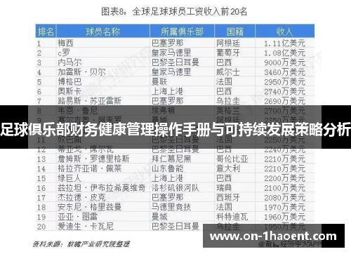足球俱乐部财务健康管理操作手册与可持续发展策略分析